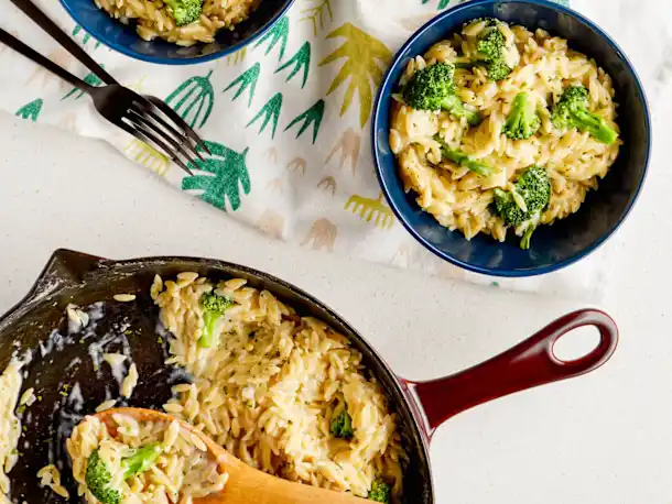 Creamy Broccoli Ranch Orzo Skillet