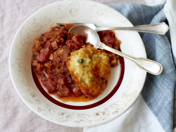 Rhubarb and Tomato Dumplings