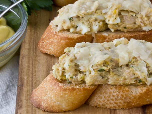 Tuna Melts with Olive Oil Mayonnaise & Parmesan