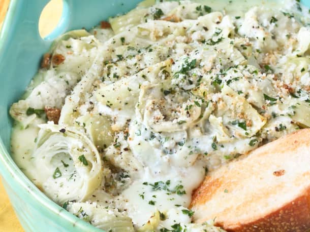 Baked Brie with Herbed Artichokes