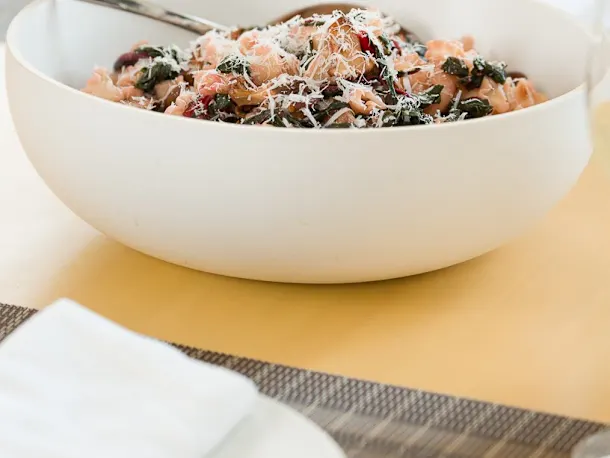 Pasta with Swiss Chard, Sausage & Chanterelles