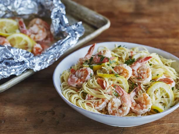 Freezer-to-Oven Shrimp Scampi