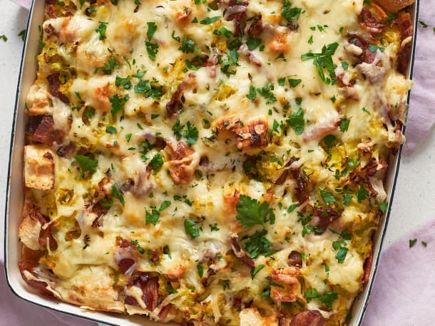 Make-Ahead Bacon & Leek Casserole