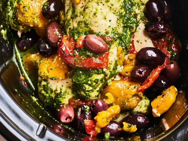 Trader Joe’s Slow Cooker Spicy Mediterranean Chicken