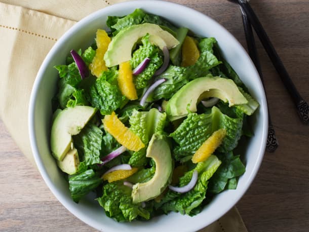 Green Salad with Orange, Avocado, and Red Onion