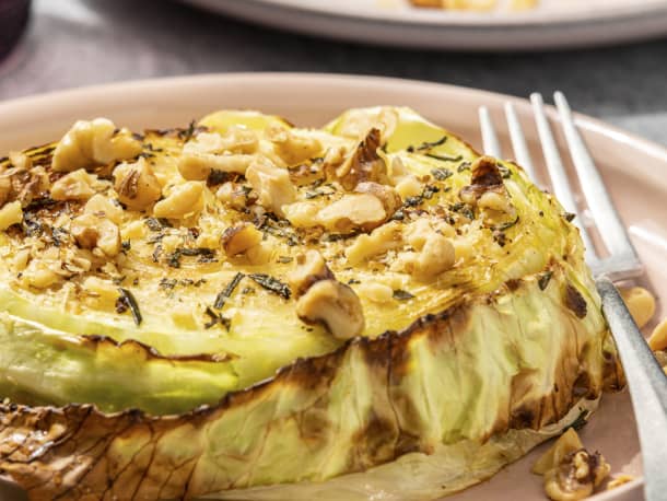 Garlic-and-Herb Roasted Cabbage Steaks Bring Out the Golden-Buttery Tenderness of This Underrated Vegetable