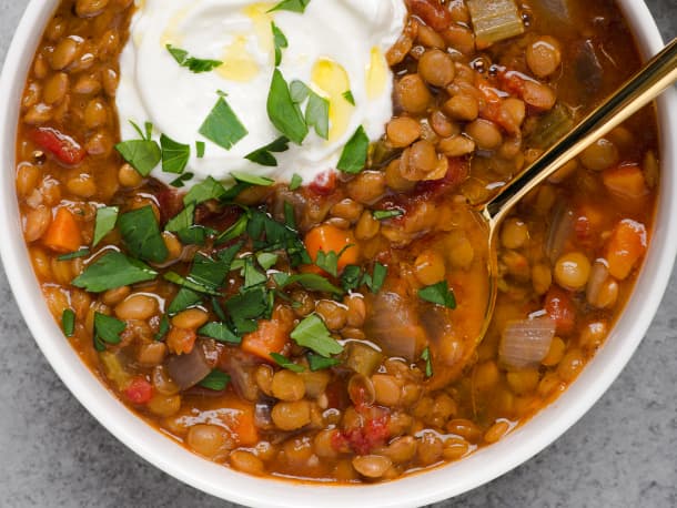 Easy Slow Cooker Lentil Soup