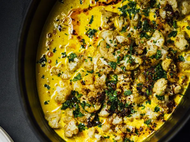 Nik Sharma’s Roasted Cauliflower in Turmeric Kefir