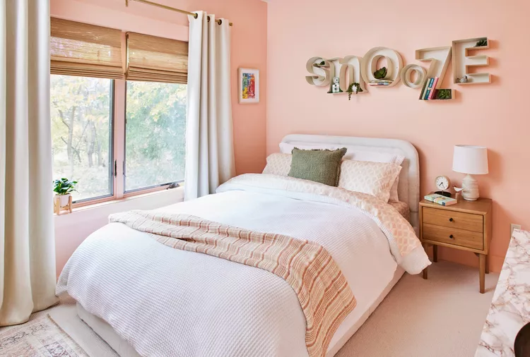 A Few Creative Upgrades Turned This Childhood Bedroom into a Chic Guest Space