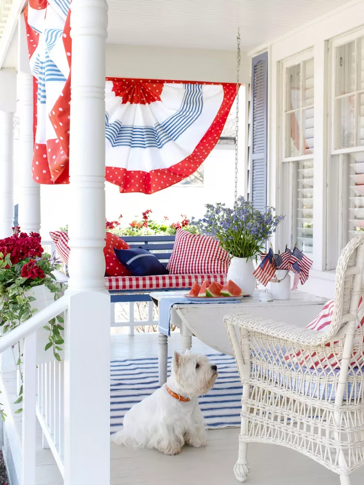 How to Hang a Patriotic Flag Bunting on a House for the 4th of July