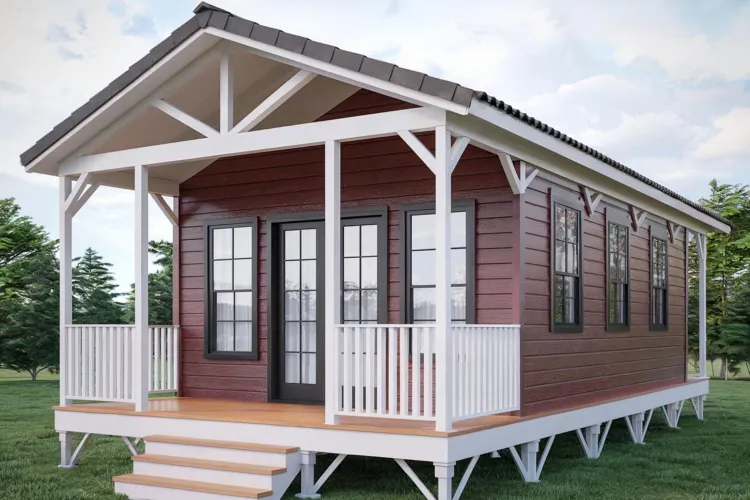 This $25K Amazon Tiny House Features Large Modern Windows and a Charming Front Porch